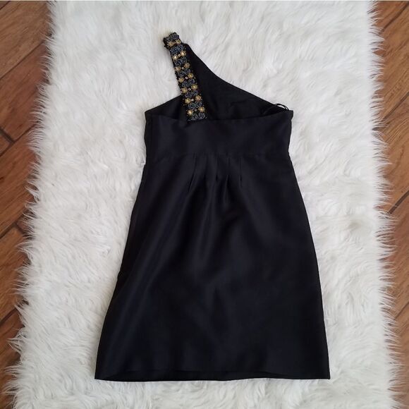 TIBI New York Black Silk One Shoulder Mini Dress - Picture 2 of 5